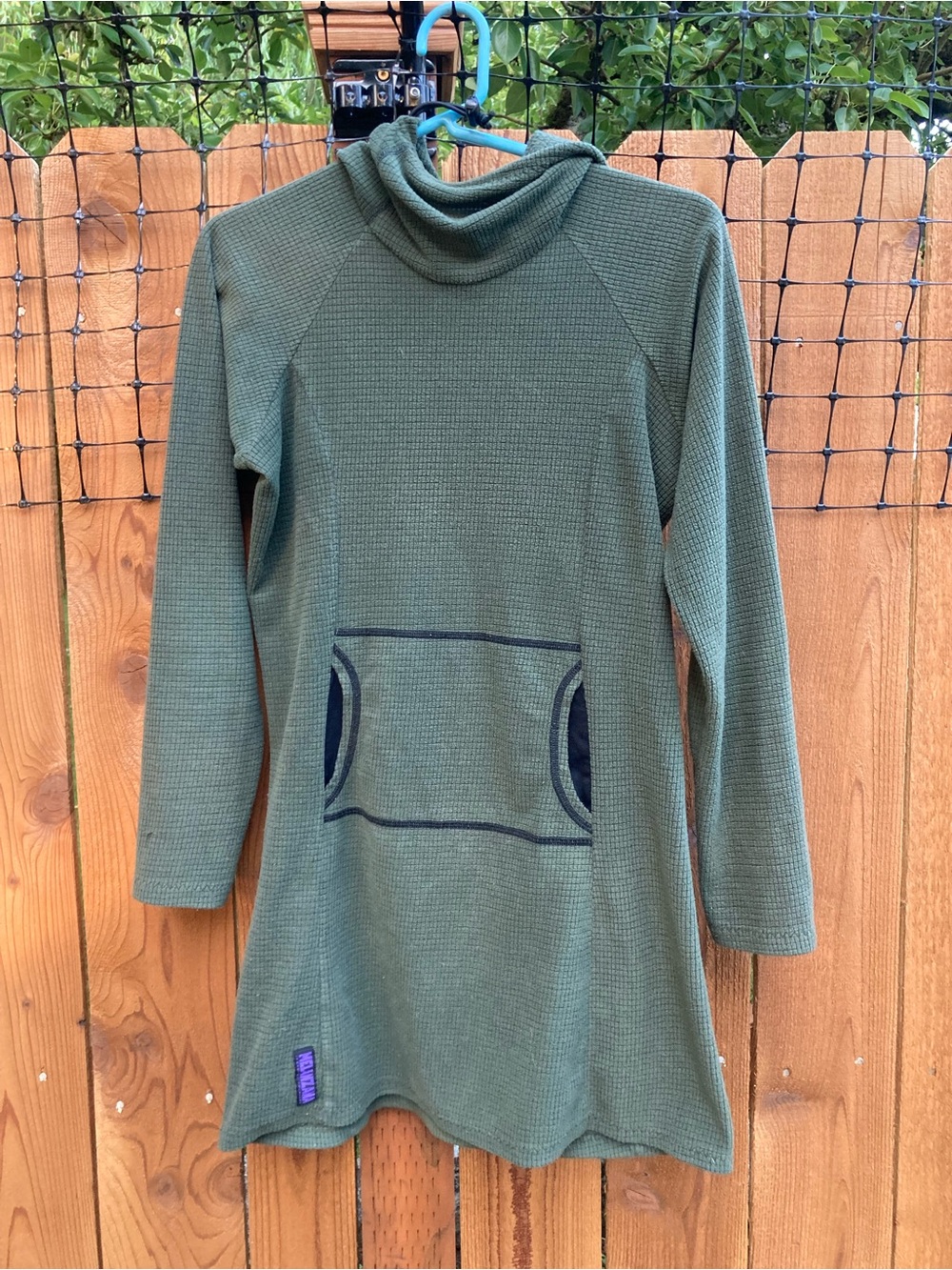 Melanzana Micro Grid Dress Olive Green